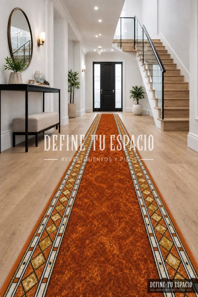 Alfombras de pasillo por metro – bouclé naranja