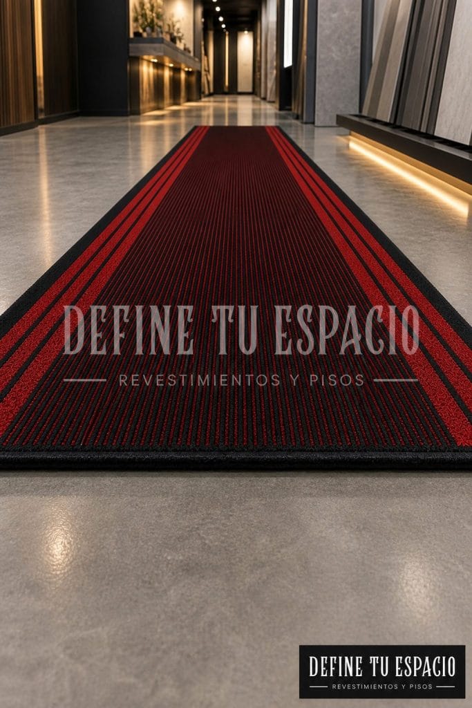 Alfombras de pasillo por metro – antideslizante alta resistencia roja