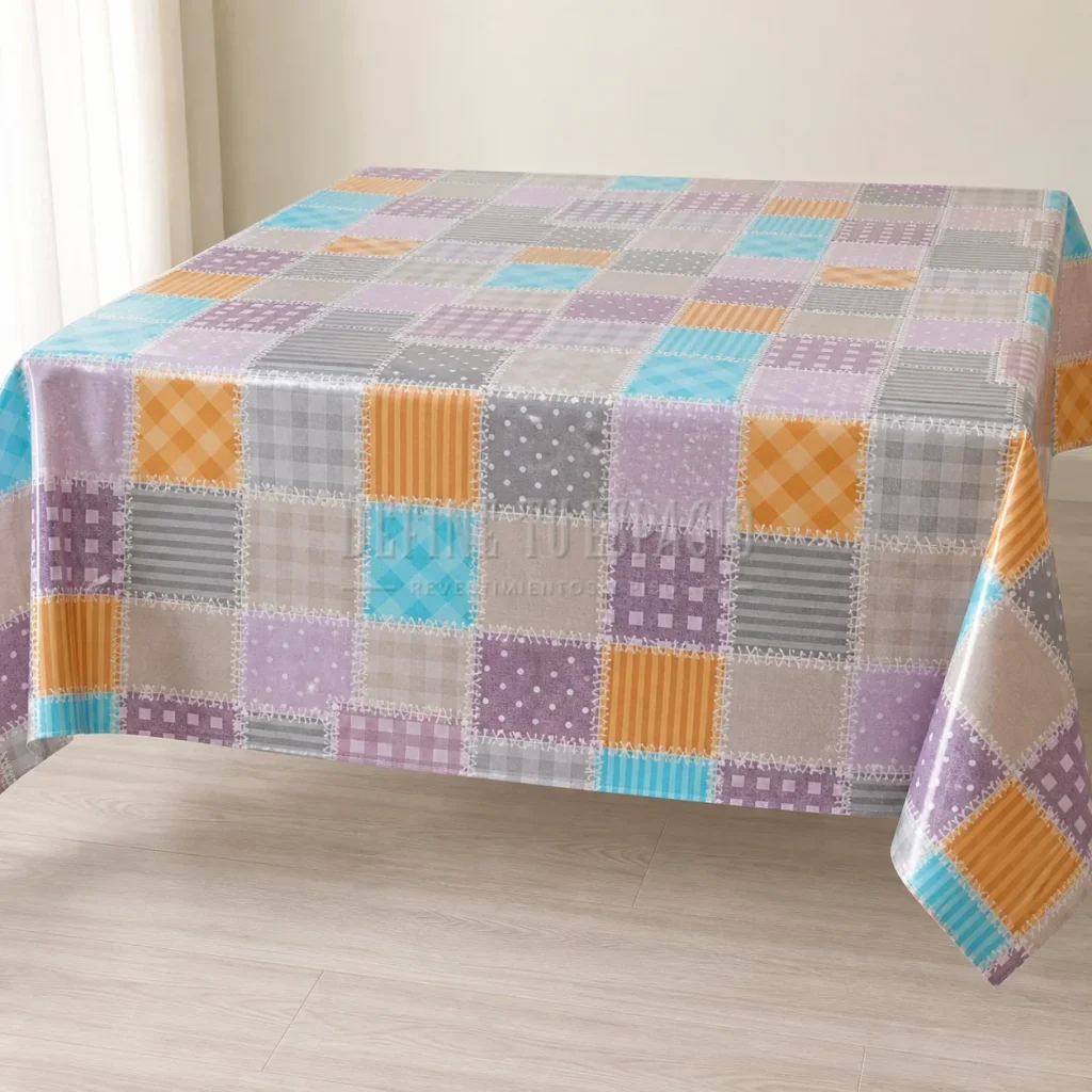Mantel de Hule Afelpado Patchwork SJ251A – 1,40 m